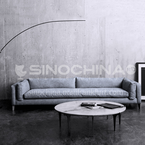 MY-616 Living room Nordic modern minimalist removable and washable cotton and linen sofa + pine frame + button design + oak sofa legs + high density sponge + latex layer